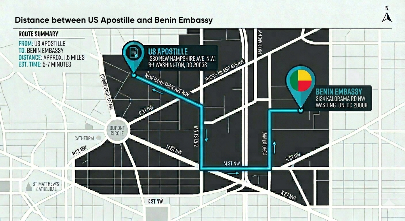 Map of Benin Embassy Legalization & Authentication Services